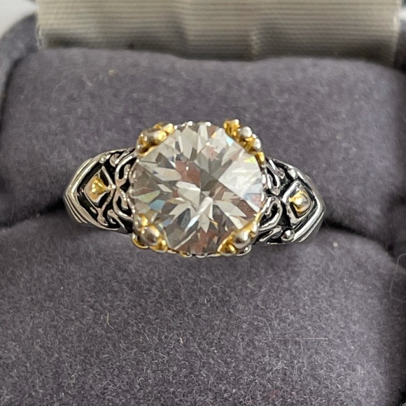 Premier Designs 4Ct CZ gold silver tone ring - Picture 2 of 12